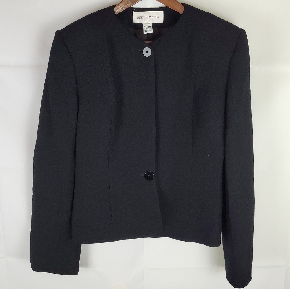 90's Vintage Jones New York Wool Blazer Coat Womens 6 Old Money Formal Elegant